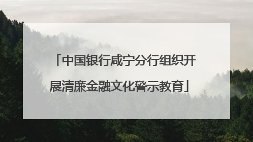 中国银行咸宁分行组织开展清廉金融文化警示教育