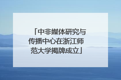 中非媒体研究与传播中心在浙江师范大学揭牌成立