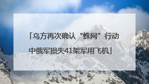 乌方再次确认“蛛网”行动中俄军损失41架军用飞机