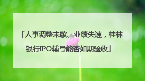 人事调整未歇、业绩失速，桂林银行IPO辅导能否如期验收
