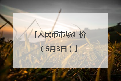 人民币市场汇价（6月3日）