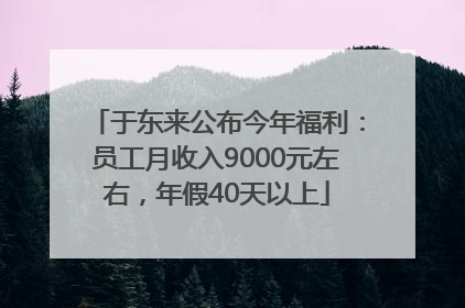 于东来公布今年福利：员工月收入9000元左右，年假40天以上