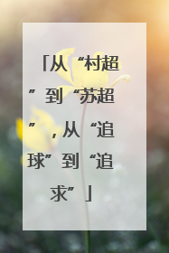 从“村超”到“苏超”，从“追球”到“追求”