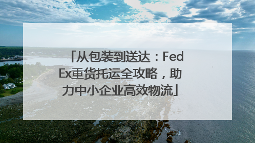 从包装到送达：FedEx重货托运全攻略，助力中小企业高效物流