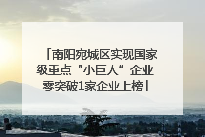 南阳宛城区实现国家级重点“小巨人”企业零突破1家企业上榜