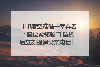 印度空难唯一幸存者：座位紧邻舱门 坠机后立刻拨通父亲电话