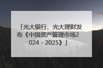 光大银行、光大理财发布《中国资产管理市场2024－2025》