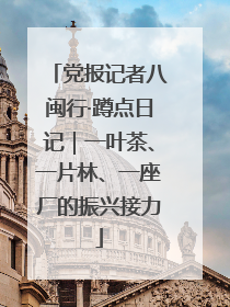 党报记者八闽行·蹲点日记｜一叶茶、一片林、一座厂的振兴接力