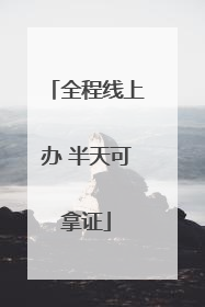 全程线上办 半天可拿证