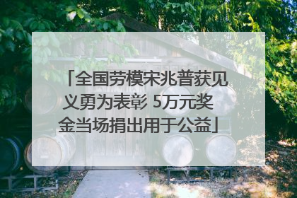 全国劳模宋兆普获见义勇为表彰 5万元奖金当场捐出用于公益