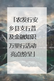 农发行安乡县支行普及金融知识万里行活动亮点纷呈