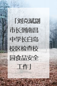刘克斌副市长到南昌中学长白岛校区检查校园食品安全工作