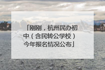 刚刚，杭州民办初中（含民转公学校）今年报名情况公布