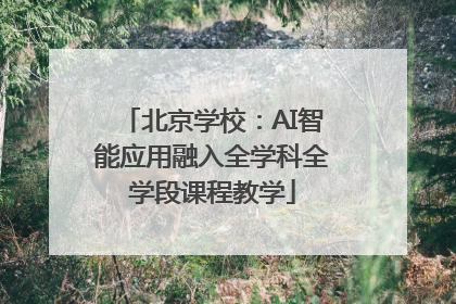 北京学校：AI智能应用融入全学科全学段课程教学