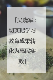 吴晓军：切实把学习教育成果转化为惠民实效