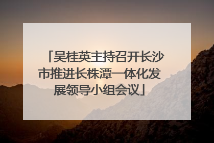 吴桂英主持召开长沙市推进长株潭一体化发展领导小组会议