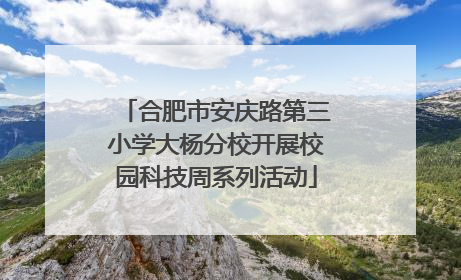 合肥市安庆路第三小学大杨分校开展校园科技周系列活动