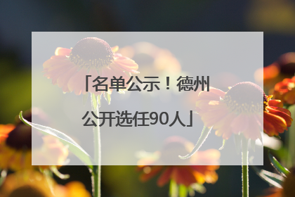 名单公示！德州公开选任90人