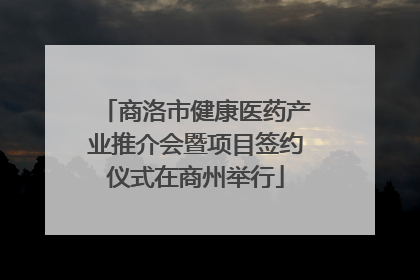 商洛市健康医药产业推介会暨项目签约仪式在商州举行