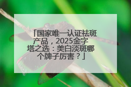 国家唯一认证祛斑产品，2025金字塔之选：美白淡斑哪个牌子厉害？