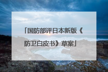 国防部评日本新版《防卫白皮书》草案