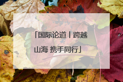 国际论道丨跨越山海 携手同行