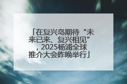 在复兴岛期待“未来已来、复兴相见”，2025杨浦全球推介大会昨晚举行