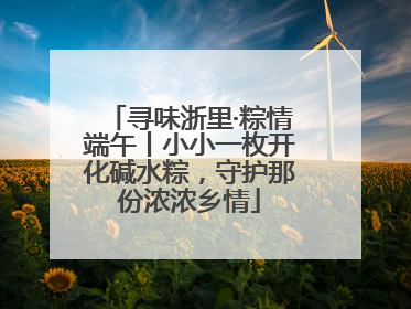 寻味浙里·粽情端午丨小小一枚开化碱水粽，守护那份浓浓乡情
