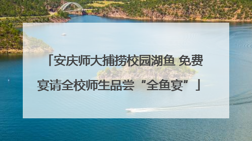 安庆师大捕捞校园湖鱼 免费宴请全校师生品尝“全鱼宴”