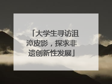 大学生寻访沮漳皮影，探求非遗创新性发展