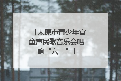 太原市青少年宫童声民歌音乐会唱响“六一”