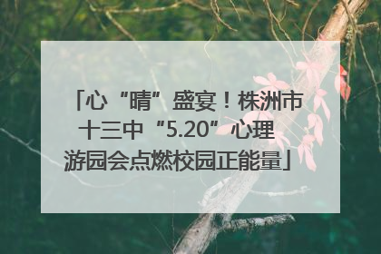 心“晴”盛宴！株洲市十三中“5.20”心理游园会点燃校园正能量
