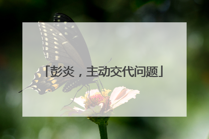 彭炎，主动交代问题