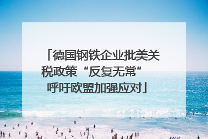 德国钢铁企业批美关税政策“反复无常” 呼吁欧盟加强应对