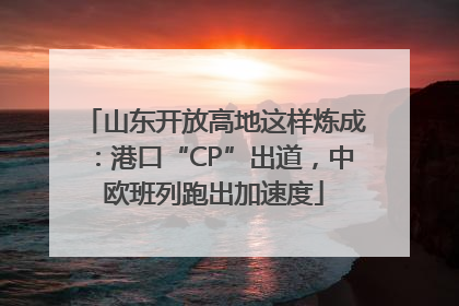 山东开放高地这样炼成：港口“CP”出道，中欧班列跑出加速度