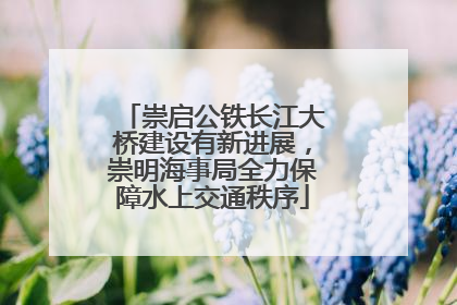 崇启公铁长江大桥建设有新进展，崇明海事局全力保障水上交通秩序