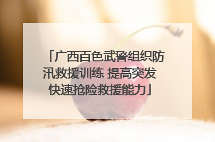 广西百色武警组织防汛救援训练 提高突发快速抢险救援能力