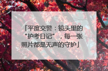 平度交警：镜头里的“护考日记”，每一张照片都是无声的守护