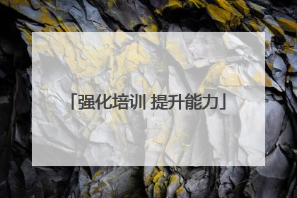 强化培训 提升能力