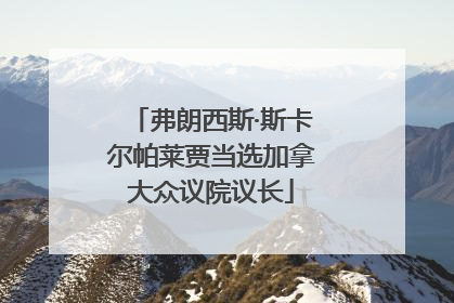 弗朗西斯·斯卡尔帕莱贾当选加拿大众议院议长