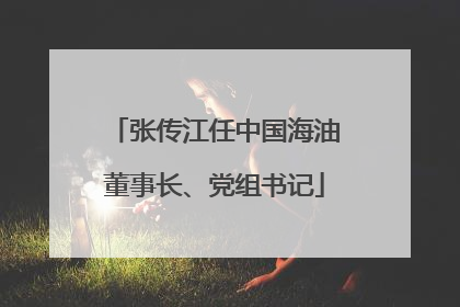 张传江任中国海油董事长、党组书记