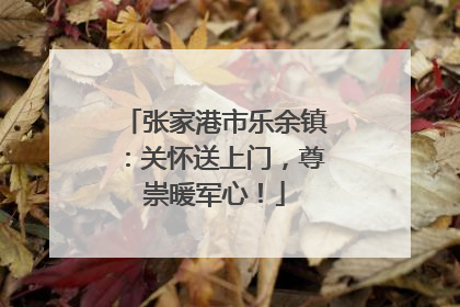 张家港市乐余镇：关怀送上门，尊崇暖军心！