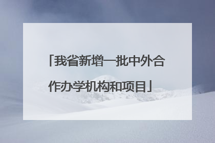 我省新增一批中外合作办学机构和项目