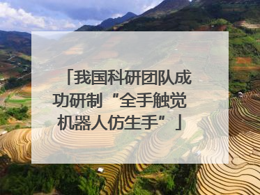 我国科研团队成功研制“全手触觉机器人仿生手”