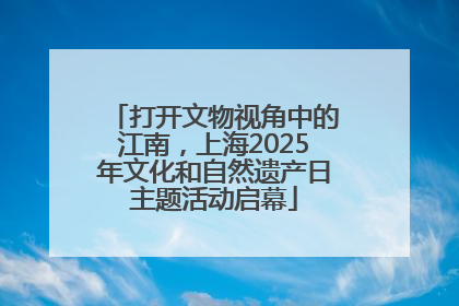 打开文物视角中的江南，上海2025年文化和自然遗产日主题活动启幕