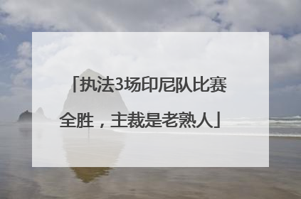 执法3场印尼队比赛全胜，主裁是老熟人