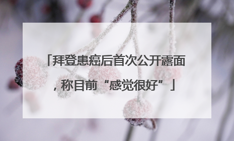 拜登患癌后首次公开露面，称目前“感觉很好”