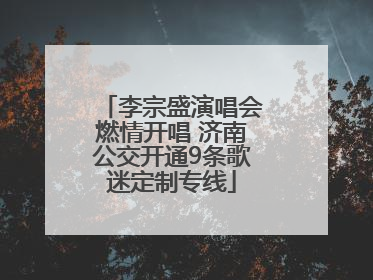 李宗盛演唱会燃情开唱 济南公交开通9条歌迷定制专线