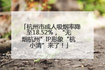 杭州市成人吸烟率降至18.52%，“无烟杭州”IP形象“杭小清”来了！
