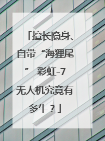 擅长隐身、自带“海狸尾” 彩虹-7无人机究竟有多牛？